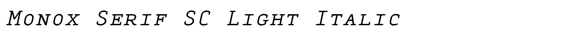 Monox Serif SC Light Italic image